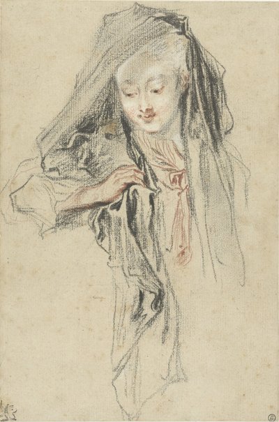 ベールを持つ女性 作： Jean Antoine Watteau