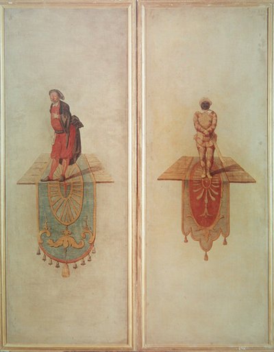 パンタロン（左）とハーレクイン（右） 作： Jean Antoine Watteau
