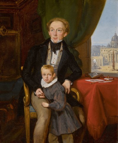 カウントピョートルイヴァノビッチメッシャースキー1802-1876の肖像、息子ニコライ、1935年。 作： Jean Auguste Bard