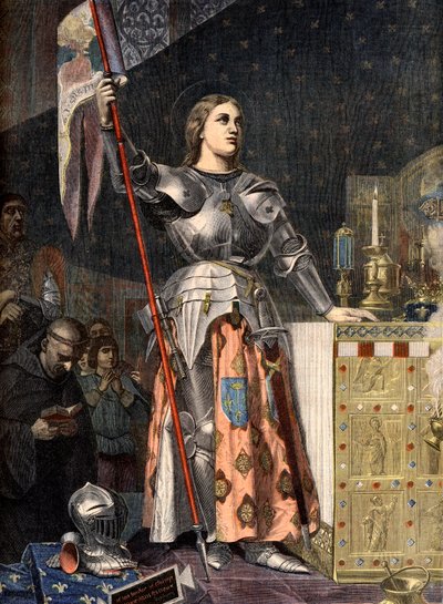 シャルル7世の戴冠式におけるジョアン・オブ・アルク（1412 - 1431）の肖像（1429年）イングレスによるエングレービング - シャルル7世の戴冠式におけるジョアン・オブ・アルク（1429年）イングレスによるエングレービング 作： Jean Auguste Dominique (after) Ingres