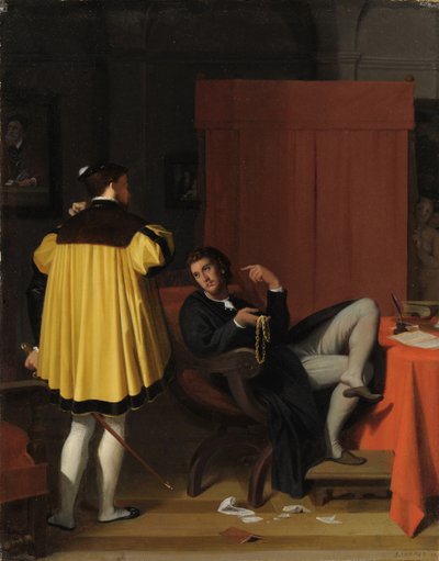 アレティーノとチャールズ5世の使節 作： Jean Auguste Dominique Ingres