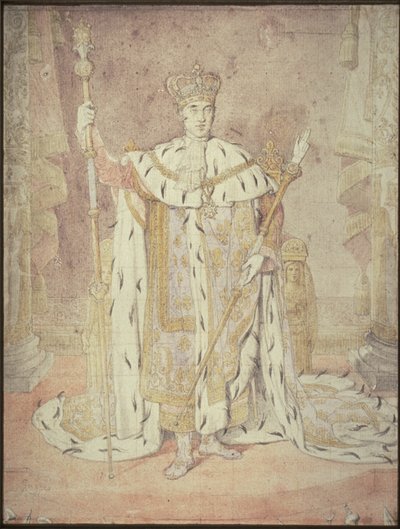 戴冠式のローブを着たチャールズ10世 作： Jean Auguste Dominique Ingres