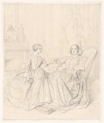 シャルル・ダグール伯爵夫人（マリー・ド・フラヴィニー生まれ）と娘のクレア・ダグール 作： Jean Auguste Dominique Ingres