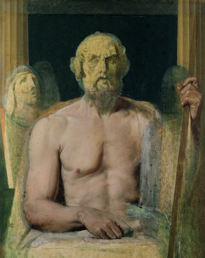 ホーマー、ホーマーの神格化のための研究、1826年から27年 作： Jean Auguste Dominique Ingres