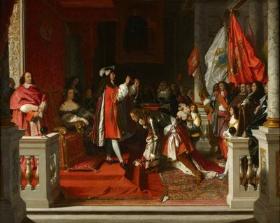 ベリック元帥がスペイン国王フィリップ 5 世から金羊毛勲章を受章。 作： Jean Auguste Dominique Ingres