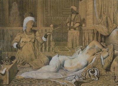 奴隷とのオダリスク、1858 作： Jean Auguste Dominique Ingres