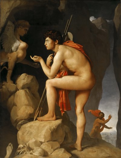 オイディプスとスフィンクス 作： Jean Auguste Dominique Ingres