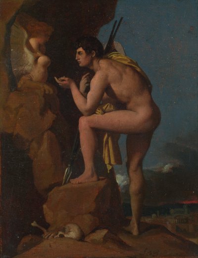 オイディプスとスフィンクス、c。 1826 作： Jean Auguste Dominique Ingres