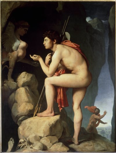 オイディプスとスフィンクス（油彩・キャンバス 作： Jean Auguste Dominique Ingres