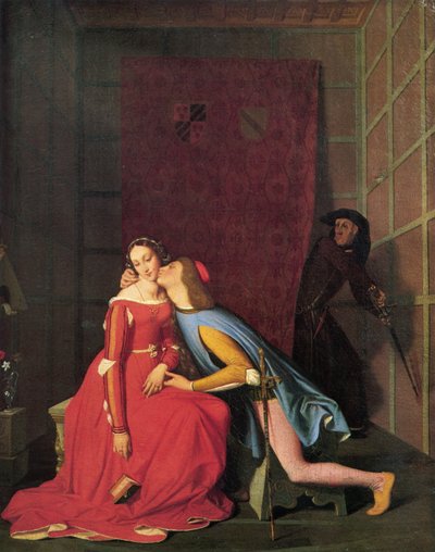 パオロとフランチェスカ、1819。 作： Jean Auguste Dominique Ingres