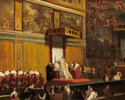 1814年、システィーナ礼拝堂の教皇ピオ7世 作： Jean Auguste Dominique Ingres