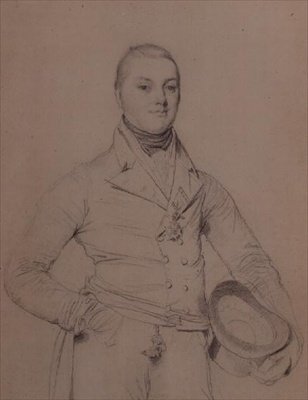 Sir Fleetwood Broughton Reynolds Pellew（1789-1861）提督の肖像 作： Jean Auguste Dominique Ingres