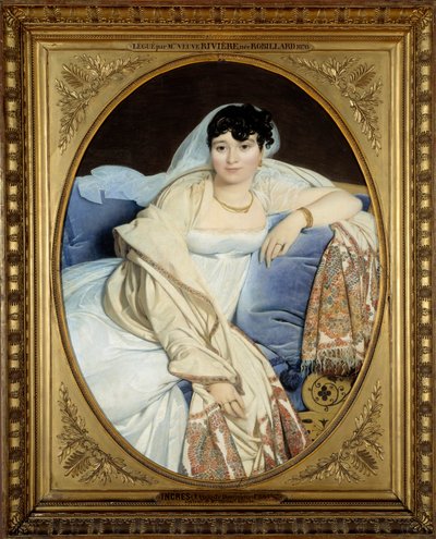 リヴィエール夫人（1773-1848）の肖像 フィリベール・リヴィエール作 絵画 ジャン・オーギュスト・ドミニク・アングル（1780-1867）作 1806年 日1,16x0,9 m - - Madame Philibert Riviere, nee Marie Françoise Jacquette Bibiane Blot de Beauregard (1773-1848).ジャンの絵 作： Jean Auguste Dominique Ingres