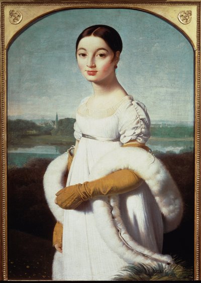 マドモアゼル・カロリーヌ・リヴィエールの肖像 - 油彩・キャンバス 作： Jean Auguste Dominique Ingres