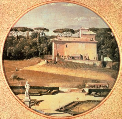 ローマのボルゲーゼ公園から見たラファエロのカジノ 作： Jean Auguste Dominique Ingres