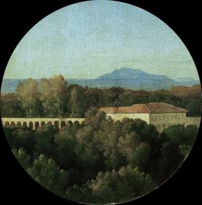 ボルゲーゼ公園の水道橋があるローマの風景、1807年。 作： Jean Auguste Dominique Ingres
