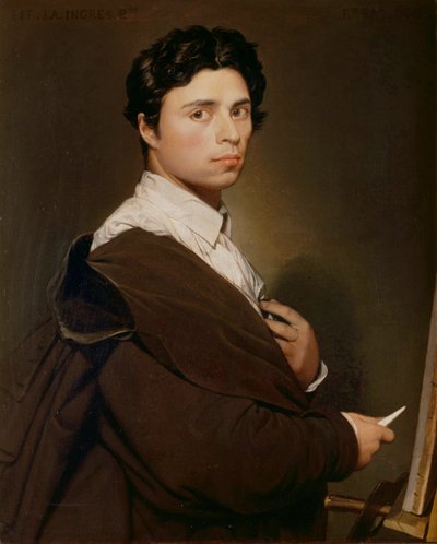自画像、1804 作： Jean Auguste Dominique Ingres