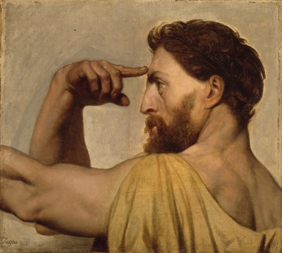1827年のホーマーの神格化におけるフィディアスの研究 作： Jean Auguste Dominique Ingres