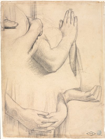 手の研究 作： Jean Auguste Dominique Ingres
