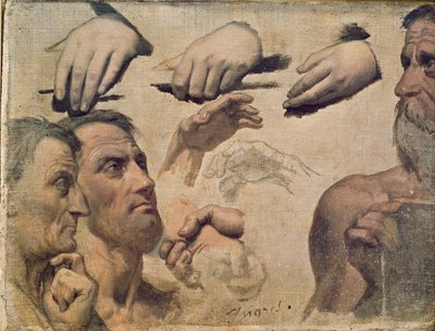 ホーマーの神格化のための頭と手の研究 作： Jean Auguste Dominique Ingres
