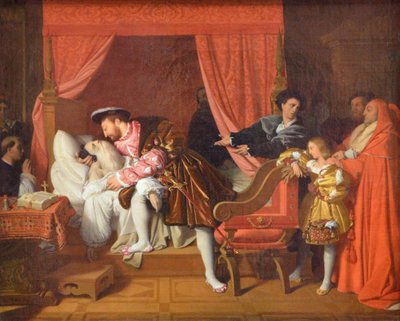 レオナルドダヴィンチの死 作： Jean Auguste Dominique Ingres