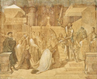 ブリュッセルのサント・グジュール大聖堂で教皇の祝福を受けるアルバ公爵 作： Jean Auguste Dominique Ingres