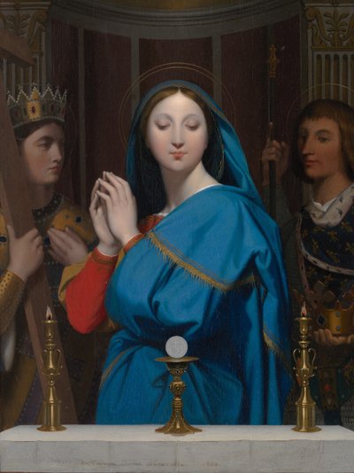 ホストを崇拝する聖母、1852年。 作： Jean Auguste Dominique Ingres