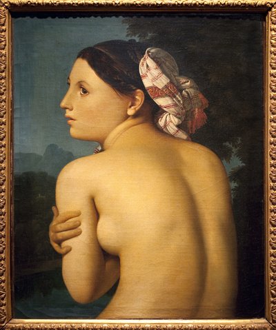 浴する人ジャン・オーギュスト・ドミニク・アングル（1780-1867）の絵画、油彩、キャンバス 作： Jean Auguste Dominique Ingres