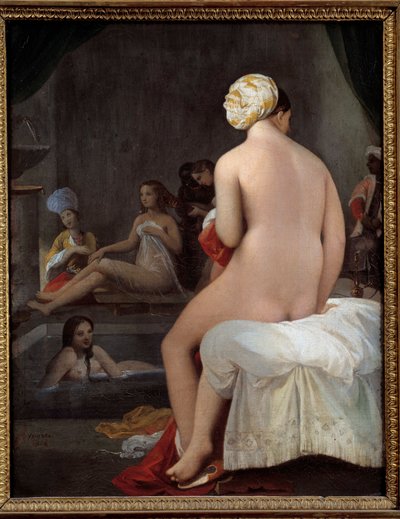 小さな浴衣姿。ハレムの内部 ジャン＝オーギュスト＝ドミニク・アングル（1780-1867）の絵画。1828.日。0,35x0,27 m . 作： Jean Auguste Dominique Ingres