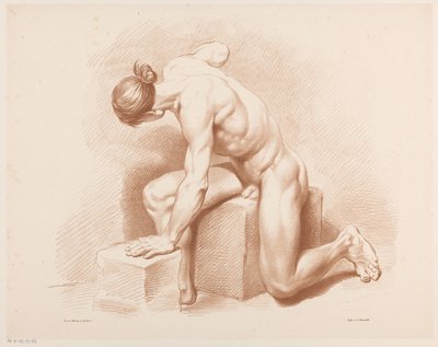座っている裸の男 作： Jean Augustin Daiwaille