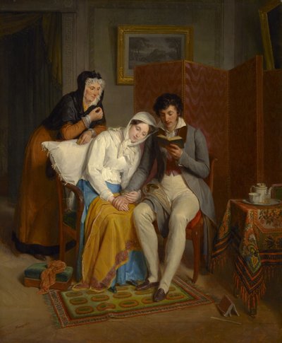 回復期の人への読書、1827年頃 作： Jean Augustin Franquelin