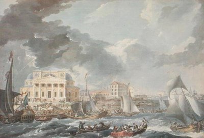 サンクトペテルブルクの証券取引所、1787 作： Jean Balthazard de la Traverse