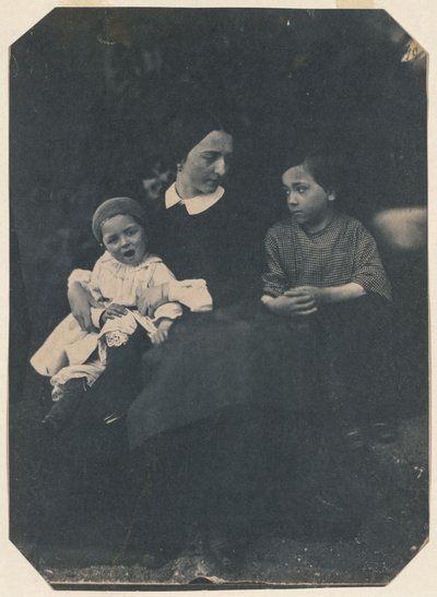 2 人の子供を持つ母親、c。 1855年。 作： Jean Baptist Frénet