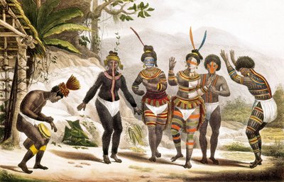 サンホセ・ミッション南米のインディアンを踊る、ブラジル 作： Jean Baptiste (after) Debret