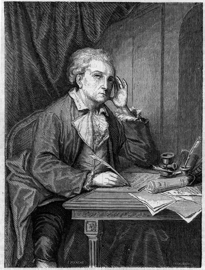 ニコラ・アレキサンドル・デゼの肖像 フランスの作曲家（1740年～1792年）、グルーズの肖像の後にエングレーヴィング。 作： Jean Baptiste (after) Greuze