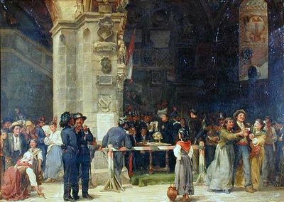 兵役のためのデッサン、近代イタリア 作： Jean Baptiste (circle of) Hilair