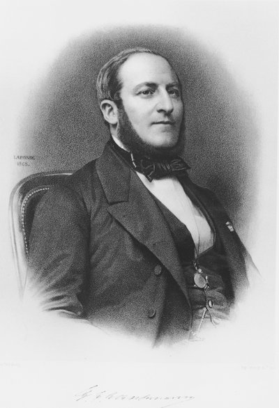 ジョルジュ男爵の肖像ユージーンオスマン（1809-91）、1865年（bw彫刻） 作： Jean Baptiste Adolphe Lafosse