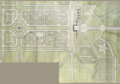 ストレルナ宮殿と公園のデザイン、1717年 作： Jean Baptiste Alexandre Le Blond