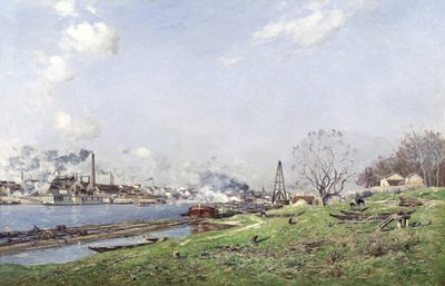 コンフランシャレントンのセーヌ川、1892年 作： Jean Baptiste Antoine Guillemet