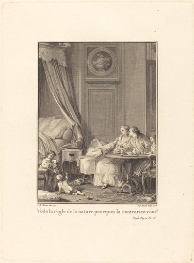 それが自然の摂理、なぜそれを破るのですか？ 作： Jean Baptiste Blaise Simonet after Jean Michel Moreau