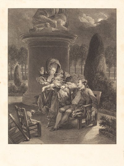 チュイルリーの夕べ 作： Jean Baptiste Blaise Simonet after Pierre Antoine Baudouin