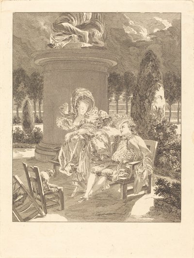 チュイルリーの夕べ 作： Jean Baptiste Blaise Simonet after Pierre Antoine Baudouin