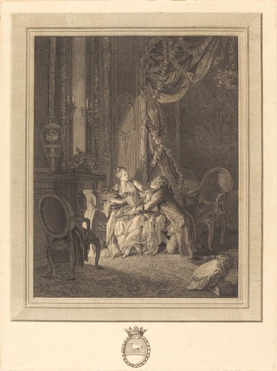 テテ・ア・テテの危険性 作： Jean Baptiste Blaise Simonet after Pierre Antoine Baudouin