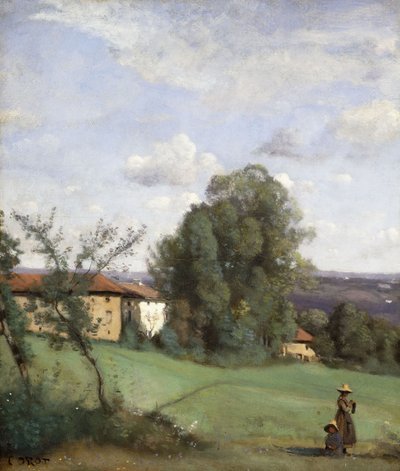 ダルダニーの農場。 Dardagnyファーム、1855-57年 作： Jean Baptiste Camille Corot