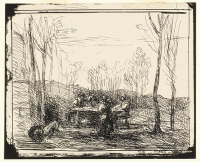 クリアリングでのピクニック 作： Jean Baptiste Camille Corot