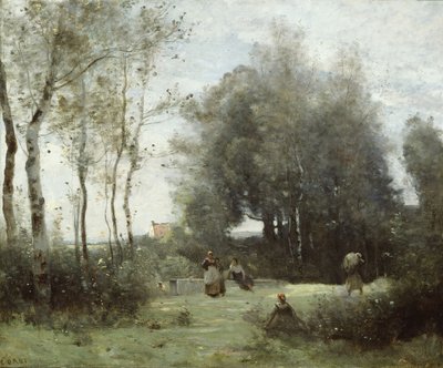 Arleux-Palluel、The Bridge of Trysts、187172。 作： Jean Baptiste Camille Corot