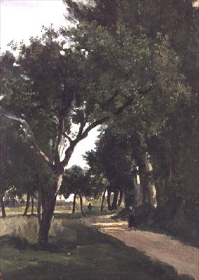 1824年頃のシャヴィル近くの森の大通り 作： Jean Baptiste Camille Corot