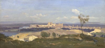 西からのアヴィニョン、1836 作： Jean Baptiste Camille Corot