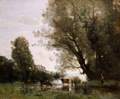 ノルマンディーの池のほとり 作： Jean Baptiste Camille Corot