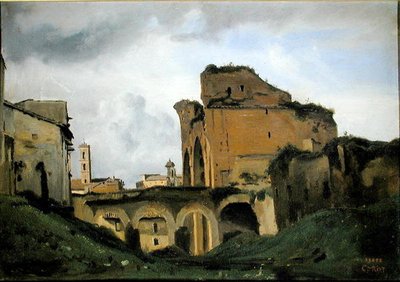 コンスタンティヌスのバシリカ」1826-27年頃（油彩・キャンバス） 作： Jean Baptiste Camille Corot